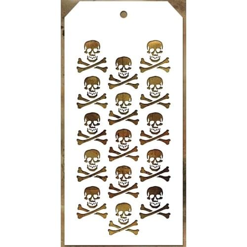 2021 New Label Tag Plastic Stencil For Craft Making Skeleton Pattern Scrapbooking Background Greeting Card No Metal Cutting Dies