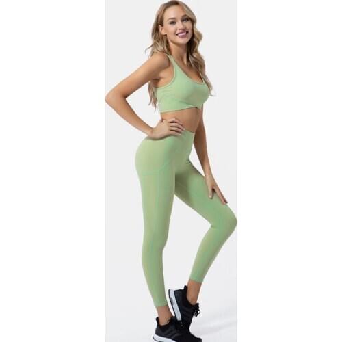 New style 2pcs/set Women Yoga Set Leggings Gym Clothes Sports Bra Fitness Top Sports Suits sports Pants+bra