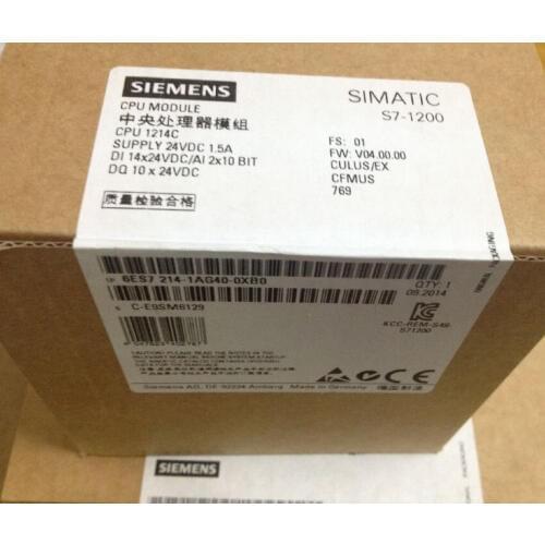 Original 6ES7214-1AG40-0XB0 CPU, SIMATIC 6ES72141AG400XB0 CPU,14 DI 24V DC,10 DO 24 V DC,2 AI 0 -10V DC 6ES7 214-1AG40-0XB0