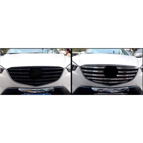 For Mazda CX-5 2015 ABS Chrome Plastic Racing Grills CX5 9PCS/SET Car Front Grilles External Side Mouldings Decoration