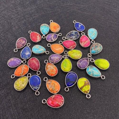 Natural Semi-precious Stone Pendant Drop Shaped Blue Green Turquoise Pendant Used for DIY Necklaces To Make Jewelry Accessories