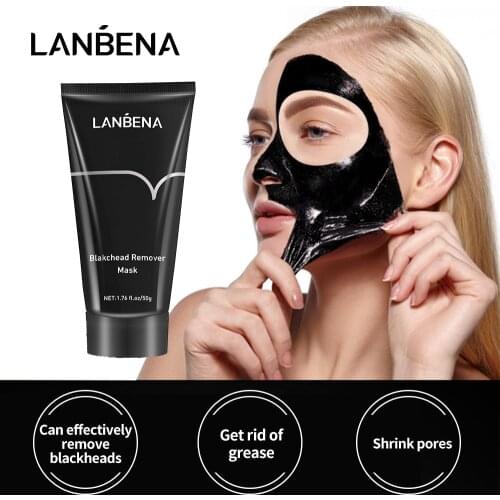 LANBENA Blackhead Remover Black Mask Face Acne Treatment Peeling Peel-Off Shrink Pores Bamboo Charcoal Cleaning Nose Mask
