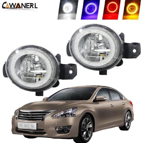 2 Pieces LED Angel Eye Fog Light 4000LM Car Front Bumper Fog Lamp Daytime Running Light DRL H11 12V For Nissan Teana 2004-2018