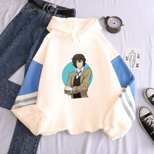 Anime Bungou Stray Dogs Osamu Dazai Kawaii Cartoon Women Hoodies Harajuku Men Women Winter Long Sleeve Streetwear Sweatshirts