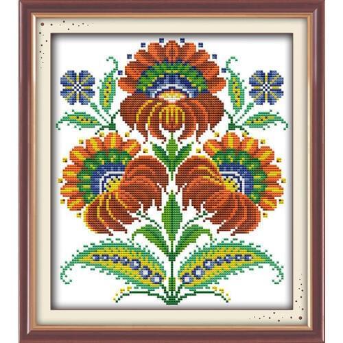 Everlasting Love Fancied Flowers Chinese Cross Stitch Kits Ecological Cotton Stamped Printed 11CT DIY Gift Christmas Decoration