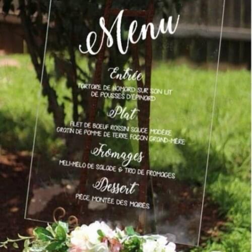 Custom Wedding Menu Vinyl Sticker Personalize Menu Food Drinks Decal Art Wedding Party Decoration Custom Texts Menu Murals
