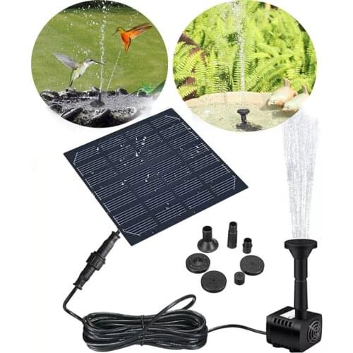 Solar Panel Powered Water Fountain Pool Pond Garden Water Sprinkler Sprayer with Water Pump & 3 Spray Heads