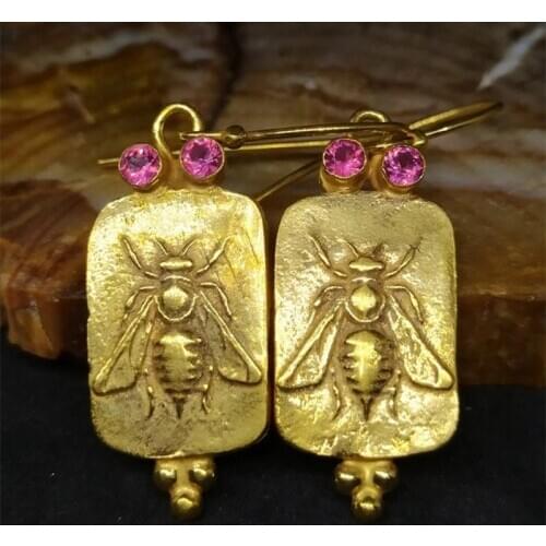 2020 Bee Honey Pendant Earrings For Women Stereoscopic Insect Wedding Brinco Statement Jewelry Gold Dangle Earring Drop shipping
