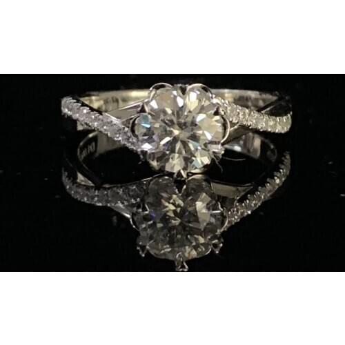 Romantic 925 sterling silver Moissanite ring 1ct 2ct 3ct ring Flower shape Trendy Anniversary lab Diamond Ring For Women