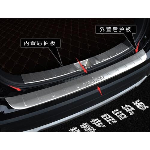1 pcs Quality stainless steel Car outside exterior scuff foot bumper fender platecar-styling For Mitsubishi Outlander 2016 2017