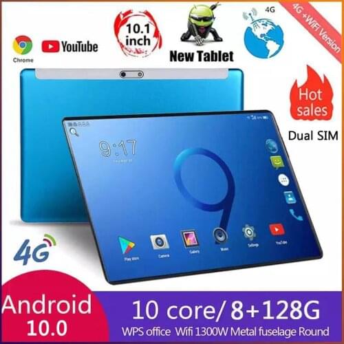 10.1 Inch 10 Core Tablet Pc Android 10.0 Play Store Dual 4G LTE Phone Call 8GB/128GB Calling Tab WiFi 10 Inch Tablets