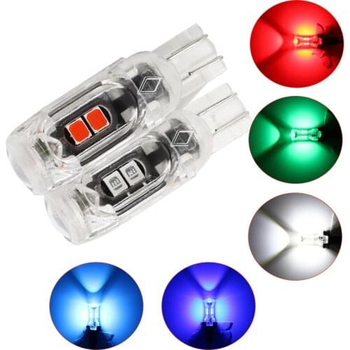 10pcs T10 LED W5W LED Bulb 3030 SMD 168 194 Car Accessories Clearance Lights Reading Lamp Auto 12V 6000K White Amber Red Motor