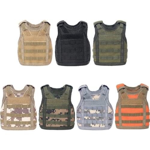 24BD Beer Bottle Beer Vest Cover Military Mini Molle Vest Adjustable Shoulder Straps