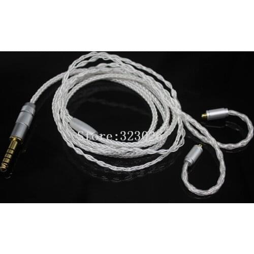 4.4mm balance plug 8share silver plated cable diy earphone wire with mmcx pin