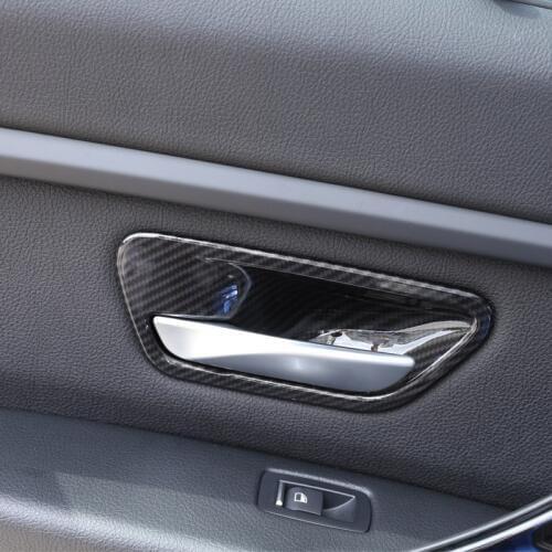 4pcs Carbon Fiber ABS Plasti Interior Door Handle Bowl Cover Trim For BMW 3 4 Series f30 f32 f35 316i 318i 320li 2013-2018