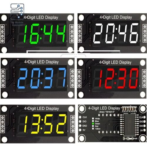 0.36 Inch 4 Digit Digital Tube TM1637 Display Module with Clock 0.36" LED Color Display Module Board for Arduino