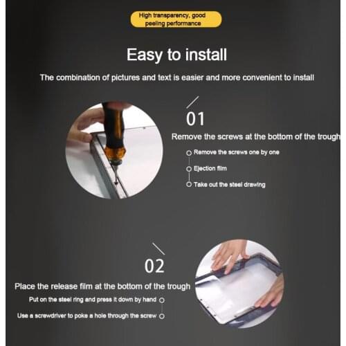 K92F 5 PCS FEP Films 7.87X5.51in Thickness 0.15mm for UV Resin 3D Printers Film Release Set with Spatula Set