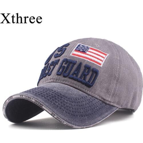 Xthree New Brim With Sandwich Baseball Cap Coast Guard Snapback Hats Autumn Summer Hat for Men Women Caps hats Embroidery Cap