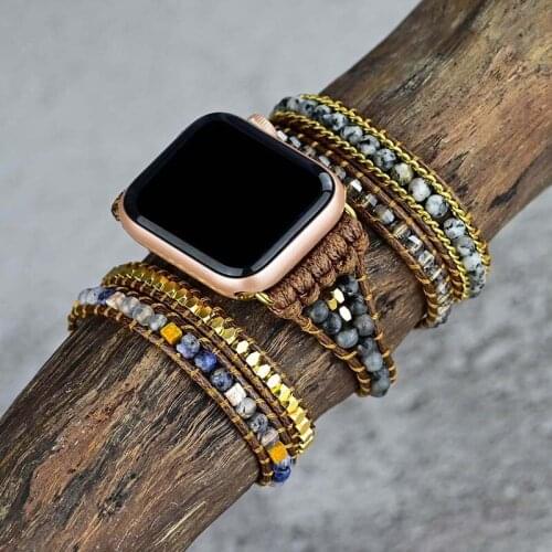 For apple watch band 42mm 44mm Handmade Vintage strap Bohemia Correa beads Bracelet for iwatch Series 6 se 5 4 3 2 1 38mm 40mm