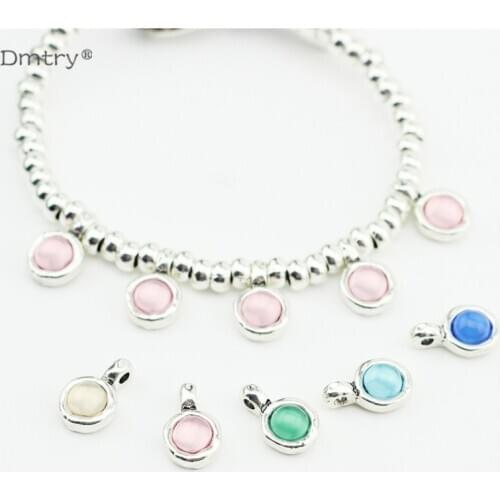 Dmtry (10pcs/lot) Fashion Jewelry Candy Color Acrylic Beads Findings DIY Charms Making Necklace Pendant Charms Accessory LC0193