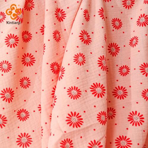 Cotton Double-Layer Printed Crepe Fabric For Sewing Baby Clothes And Blankets Cartoon Cotton Gauze Diaper Material