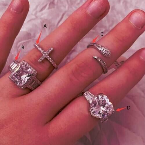 Luxury Princess Ring 100% 925 Sterling silver AAAAA cz Engagement Promise Wedding Band Rings for Women Bridal Party Jewelry Gift