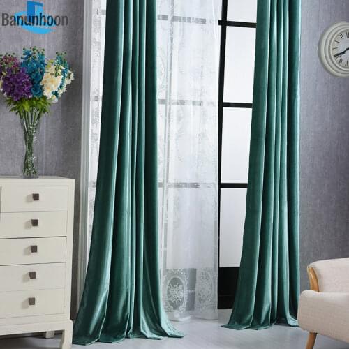 European Flannel Velvet Curtains For Bedroom Luxury Solid Color Curtain For Living Room Window Drapes Finished Blinds