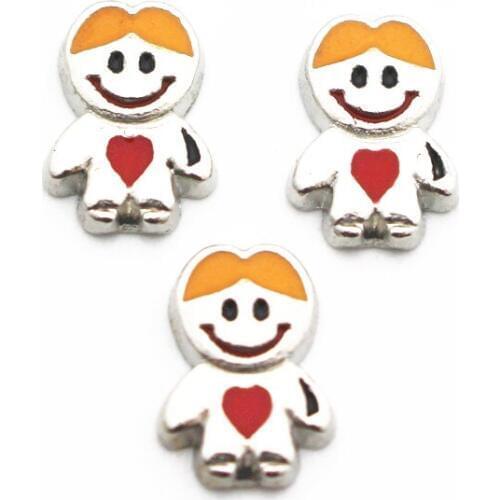 Hot selling 10pcs/lot cute Boys girls floating charms living glass memory floating lockets diy jewelry pendant