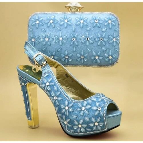 Matching Shoes and Bag Set In Heels African Shoes and Bags for Party Nigerian Women Shoes and Bag Set Elegant Pumps Women Shoes