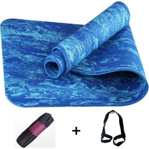 183*61*0.8cm TPE Anti-Slip Camouflage Yoga Mat Exercise Fitness Mat Eco-friendly Thickening Gym Sports Pilates Gymnastics Mat