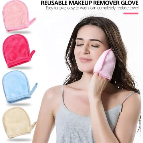 Reusable Makeup Remover Glove Microfiber Facial Cleaning Glove Soft Face Cleaner Towel Pads Face Deep Cleaning Skin Care Tools