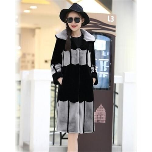 Top brand Size Fashion Large Faux Rabbit Fur Coat N19 high quality