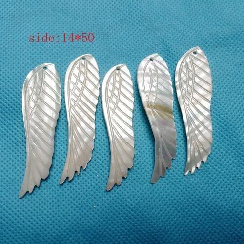 Fashion natural shell Angel wings charms pendants necklace for jewelry making Earrings Necklace accessories 10Pcs/lot wholesale