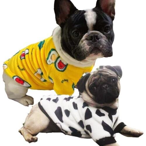 Dog Bulldog Clothes Puppy Pajamas Cat Sphynx Soft Fleece Coat Jackets for Outing for Medium and Large WarmPets Clothing