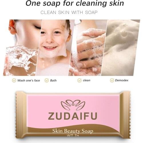 7g Zudaifu Sulfur Handmade Soap Antibacterial Skin Cleaning Acne Seborrhea Soap Anti-mite Removal Pimple Pore Acne Bath Soap