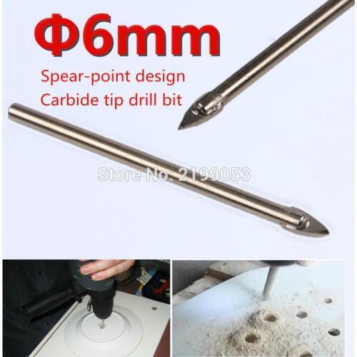 10pcs/lot 6mm Dia Straight Shank Carbide Spear Head Glass Tile China Ceramic Drill Bit Set