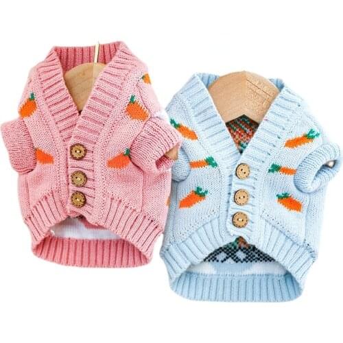 Autumn/winter Pet Sweater Cat Blue Coat Teddy Bear Rabbit Pink Sweater Dog Sweater for Small Dog Pet Warm Jacket Dog Costume