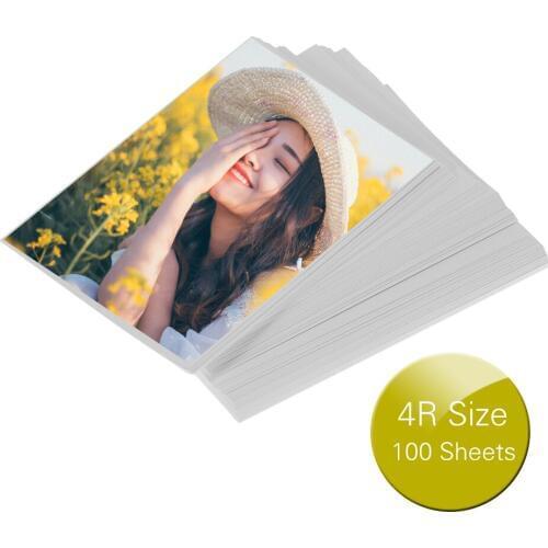 Professional 4R Size 100 Sheets Glossy Photo Paper 4.0 * 6.0 Inch 200gsm Waterproof Resistant High Gloss Finish Surface Quick