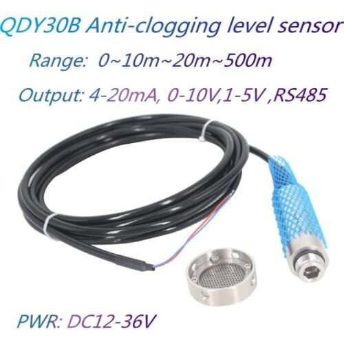 QDY30B OEM Hydrostatic sewage Level Sensor 4-20mA Anti-clogging Liquid Level Sensor Transmitter