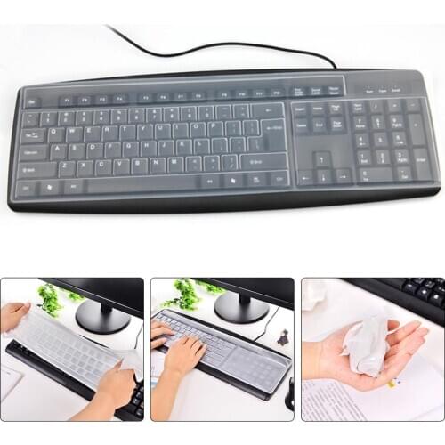 High Quality 1pc Silicone Desktop Computer Keyboard Cover Skin Protector Slim Waterproof Transparent Clear Protecter Film Tools