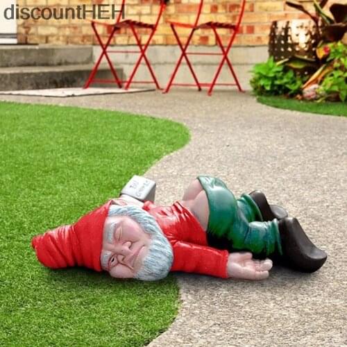 Funny Resin Figurines Naughty Outdoor Garden Gnome Garden Decoration Statue Gnome Decoration Villa Home Figurines Decoartion
