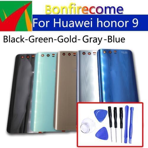 For Huawei Honor 9 Back Glass Battery Cover Rear Door Housing Case For Honor9 Back Glass Cover Panel Replacement