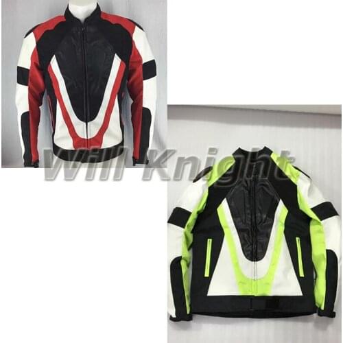 Green White Red Motorcycle Waterproof Oxford Cloth 600D PU Racing Jacket with Hump DA010