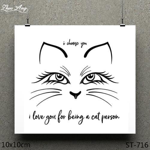 ZhuoAng Meek Cat Design Clear Stamp / Scrapbook Rubber Stamp / Craft Clear Stamp Card / Seamless Stamp