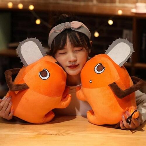 1pc 10/25/40cm Creative Chainsaw Man Dolls Plush Toy Cartoon Pochita Orange Dog Pillow Stuffed Soft Toy For Kids Birthday Gift