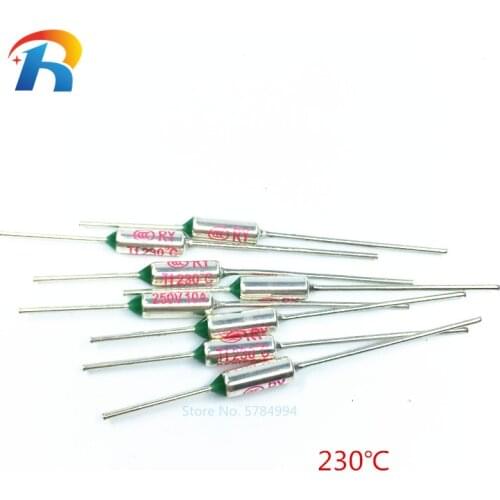 100PCS Thermal fuse RY Tf 230 Celsius degrees 10A250V Metal Thermal Protector thermal fuse metal shell Thermal Cutoff TF 230