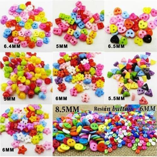 150PCS Small Series Colors Dyed Plastic Flower Buttons Coat Boots Sewing Decorative Clothes Accessory Kid Toy Heart Button P-502