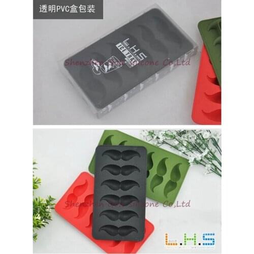 200pcs/lot High Quality Ice Cream Tools Silicone Moustache Beard Pudding Jelly Candy Ice Cube Trays Popsicle Bar Mold