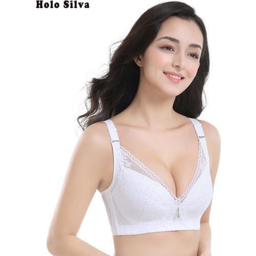 2019 new Printed fashionable large size bra, seamless comfortable adjustable Push up bra Lace sexy 3/4 cup size 75 - 100 B C D