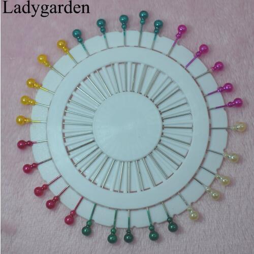 30pcs/set Mixed Color DIY Round Sewing Pins Sewing Accessories Head Dressmaking Pins Patchwork Flower Crafts Tool